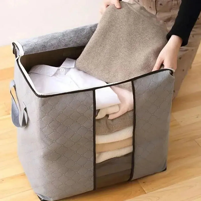 Large Storage Bag for Clothes – Foldable Non-Woven Organizer for Clothes, Blankets & Household Items , Multi Purpose House Holds Organizer