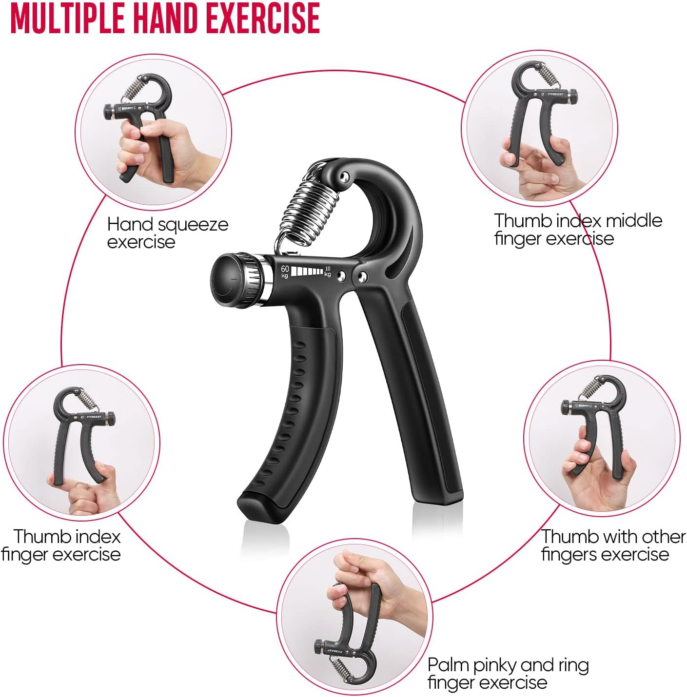 Adjustable hand Gripper 10KG TO 50 KG,Power Exercise Forearm Wrist Streghner Griper