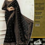 Wedding  Unstitches Saree – Heavy Embroidered Net with Sequence & Stone Work