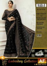 Wedding  Unstitches Saree – Heavy Embroidered Net with Sequence & Stone Work