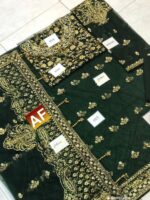 Wedding  Unstitches Saree – Heavy Embroidered Net with Sequence & Stone Work - Image 6
