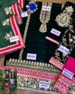 Velvet Micro Unstitched Suit with Heavy Embroidery & Organza Dupatta - Image 2