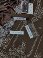 Premium Air Jet Dhanak 3PC Heavy Embroidered Suit with Pashmina Wool Shawl  Winter Collection 2025 - Image 4