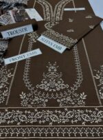 Premium Air Jet Dhanak 3PC Heavy Embroidered Suit with Pashmina Wool Shawl  Winter Collection 2025 - Image 5