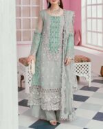 Bridal Organza Suit  Heavy Embroidery with Stones & Pearls - Image 4