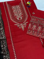 Dhanak Embroidered Sequence 3PC Unstitched Suit Winter Collection - Image 3