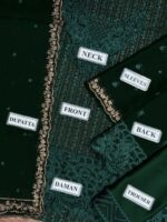 Chiffon Sequence Embroidered Suit Unstitched Replica with Silk Trouser - Image 4