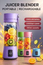 Portable 6 Blades Juicer Blender – USB Rechargeable Mini Blender for Smoothies & Shakes